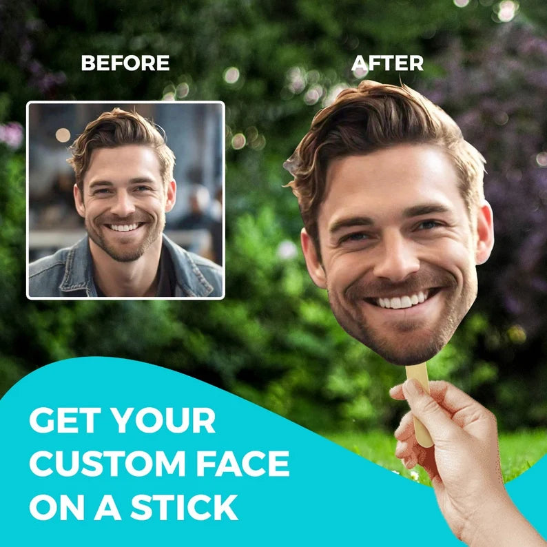 Face on A Stick Big Head Cutouts Big Head Graduation Face Bachelorette Party Sports Game Birthday Decorations Fat Head