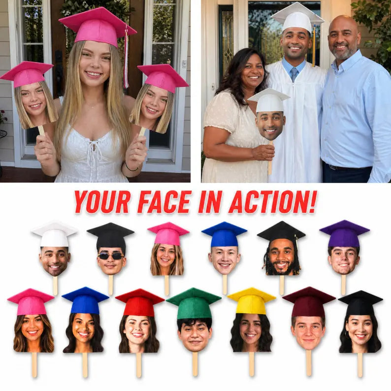 Graduation 2026 Big Heads on a Stick, Face on a Stick, Graduation Fan, Class of 2026, Fat Head Cut Out Sign, Gift for Graduate