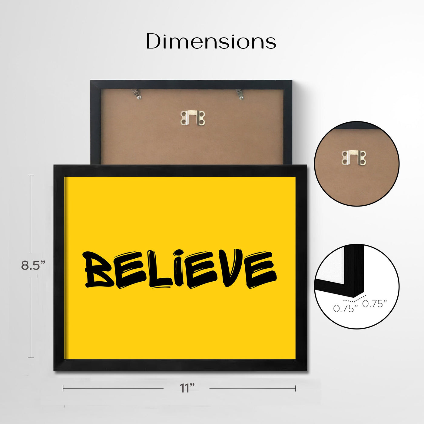 Believe framed sign, Motivational wall art, Coffee sign