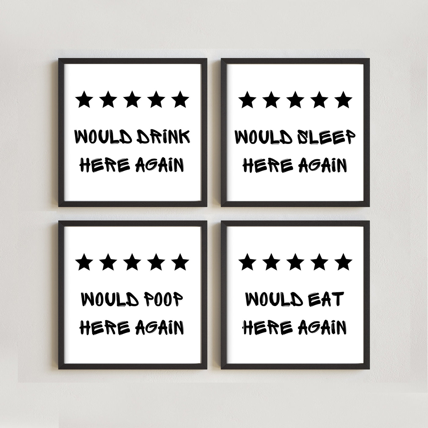 Would poop here again framed sign, Funny bathroom wall decor sign