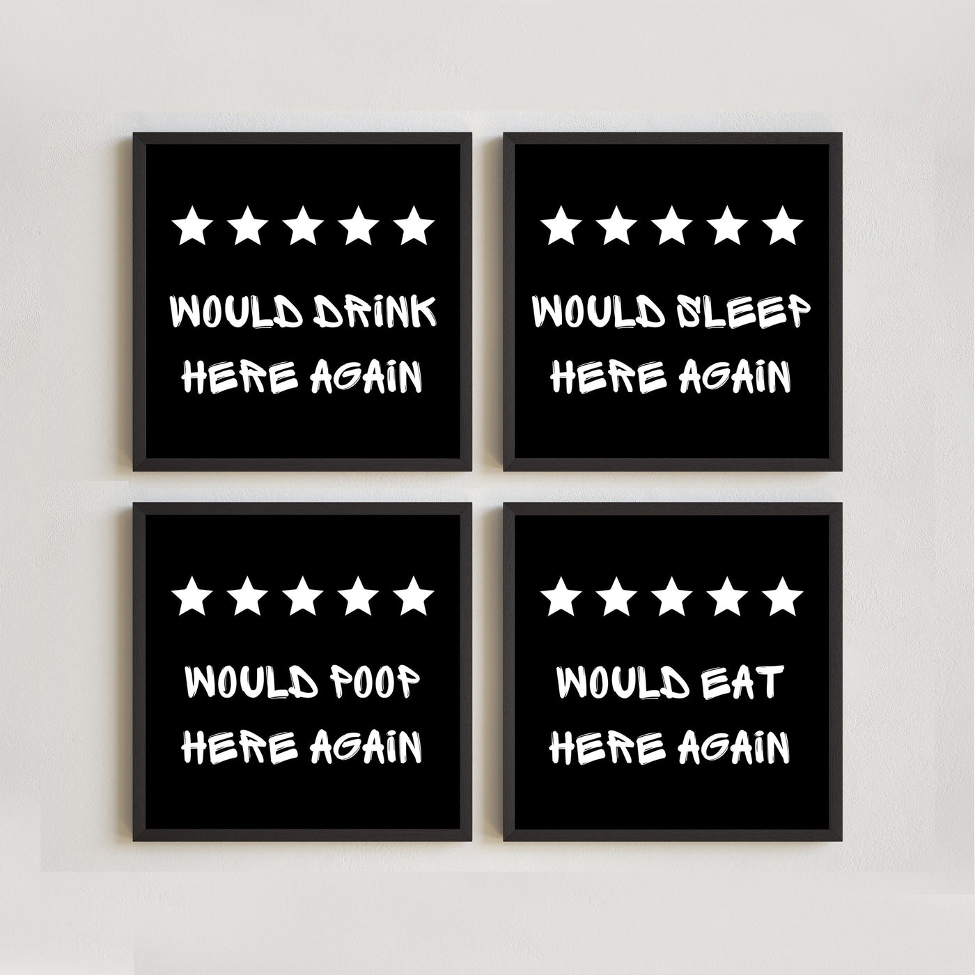 Would poop here again framed sign, Funny bathroom wall decor sign