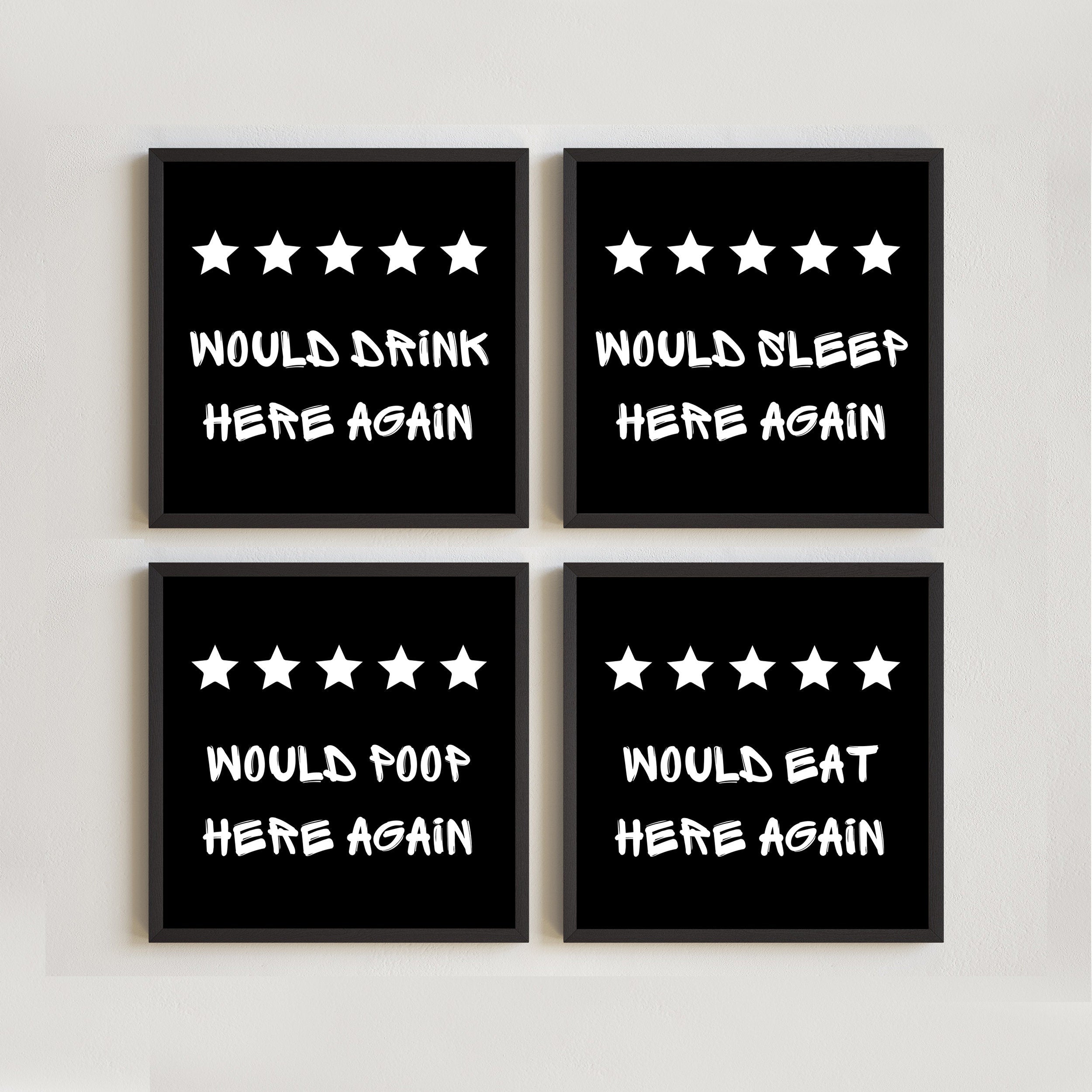 Would poop here again framed sign, Funny bathroom wall decor sign