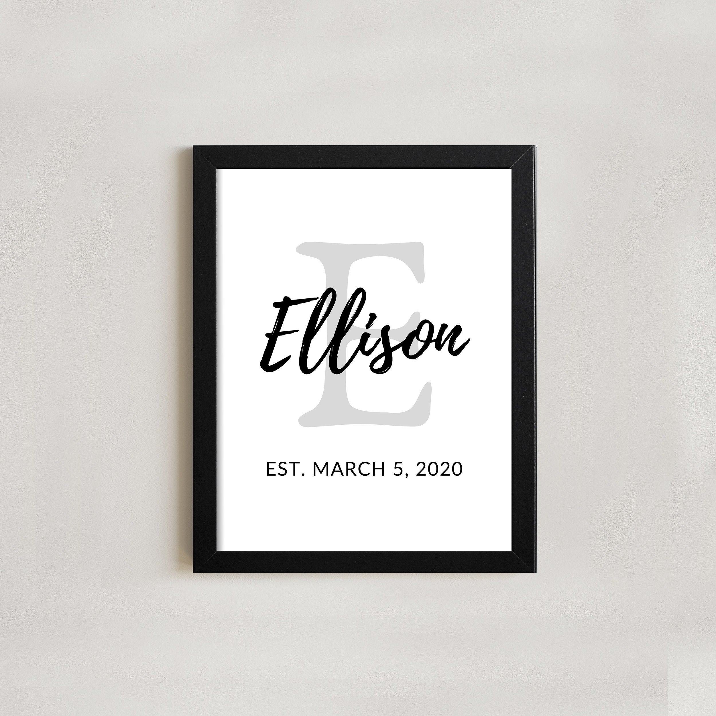 Personalized Last Name Wedding Sign: Framed Family Name Decor