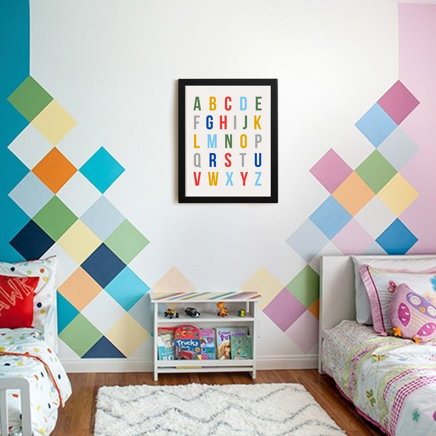 ABC sign | Alphabet framed sign | Wall hanging | Kids room decor | Playroom wall decor | Classroom decor | Playroom sign