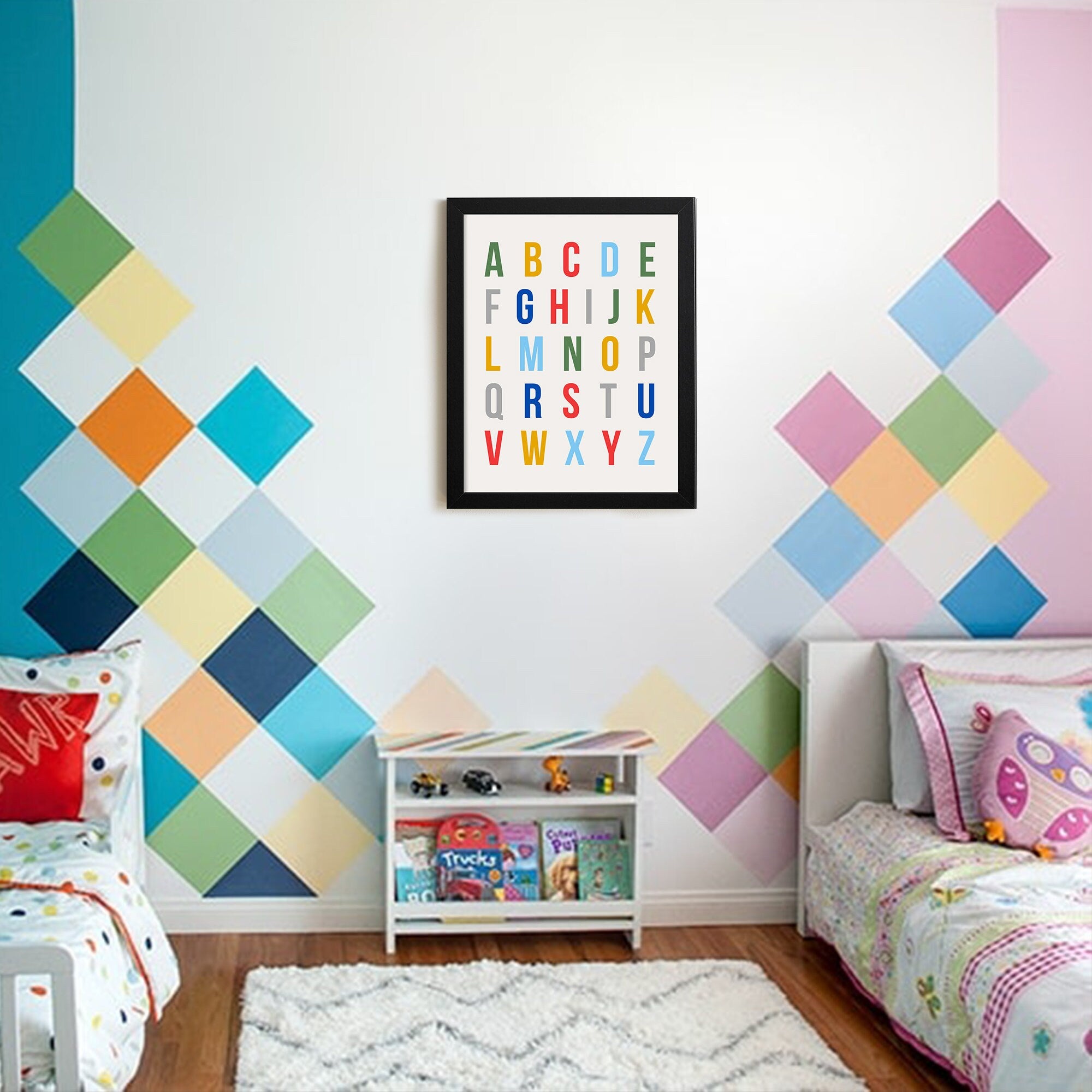ABC sign | Alphabet framed sign | Wall hanging | Kids room decor | Playroom wall decor | Classroom decor | Playroom sign