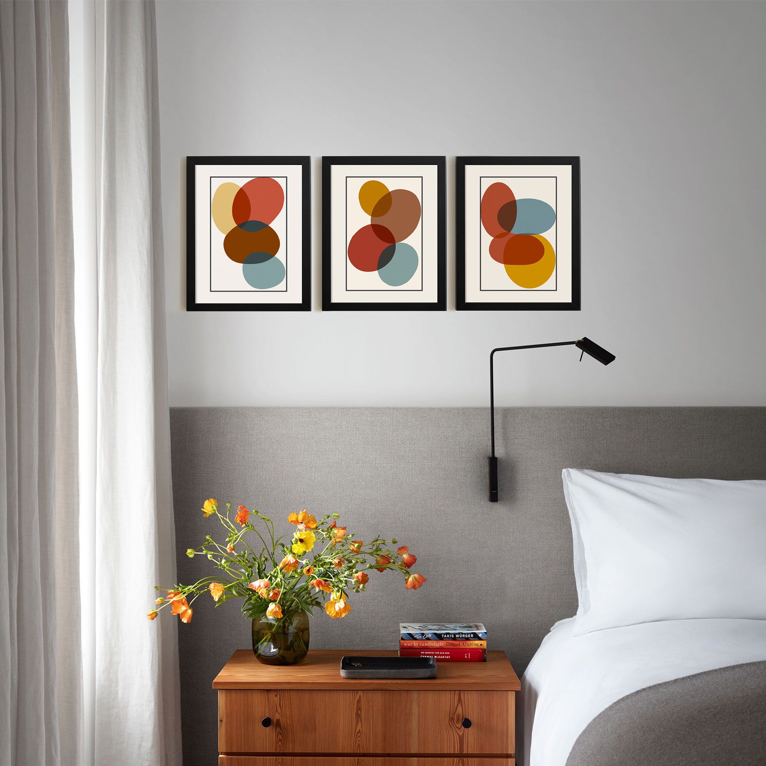 Abstract Wall Art - Abstract Geometric Wall Art Print - Modern Wall art - Framed Wall Art Set of 3 - Minimalist Gallery Wall Set