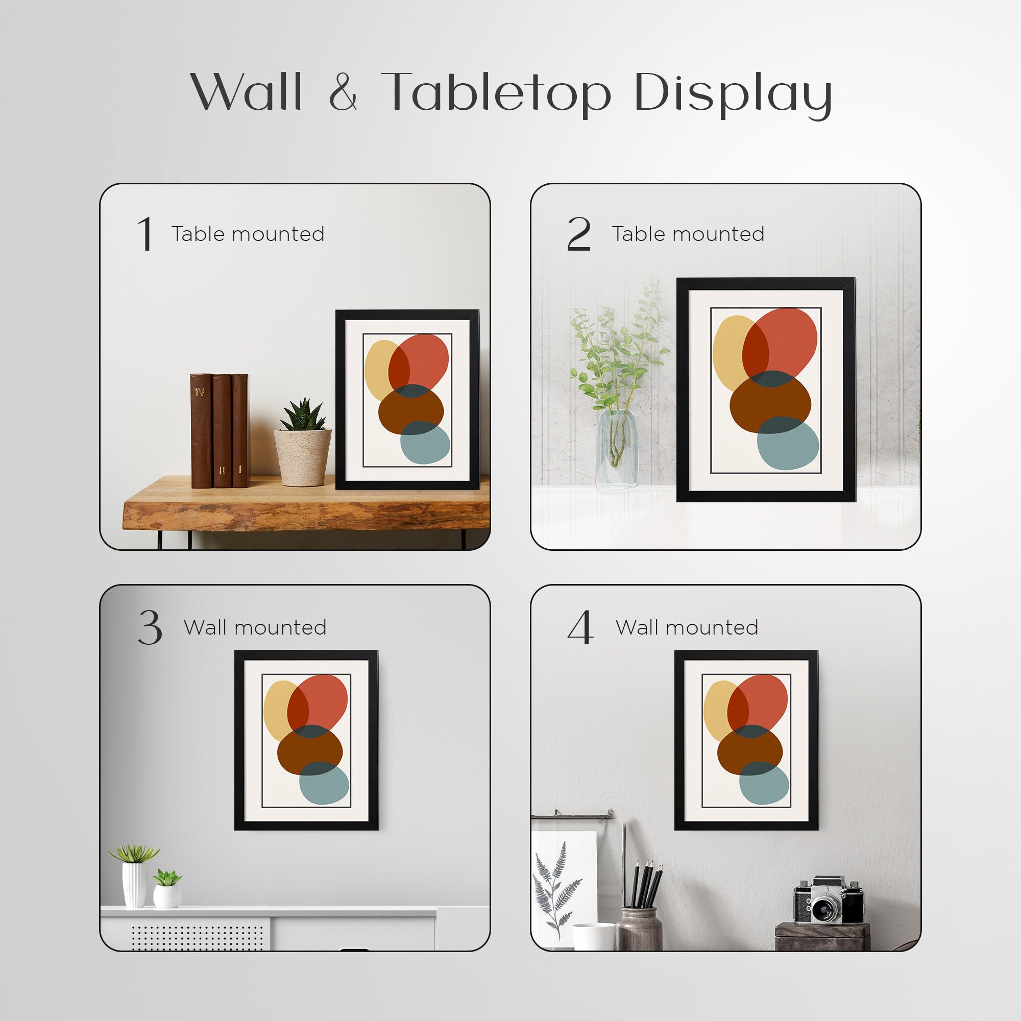 Abstract Wall Art - Abstract Geometric Wall Art Print - Modern Wall art - Framed Wall Art Set of 3 - Minimalist Gallery Wall Set