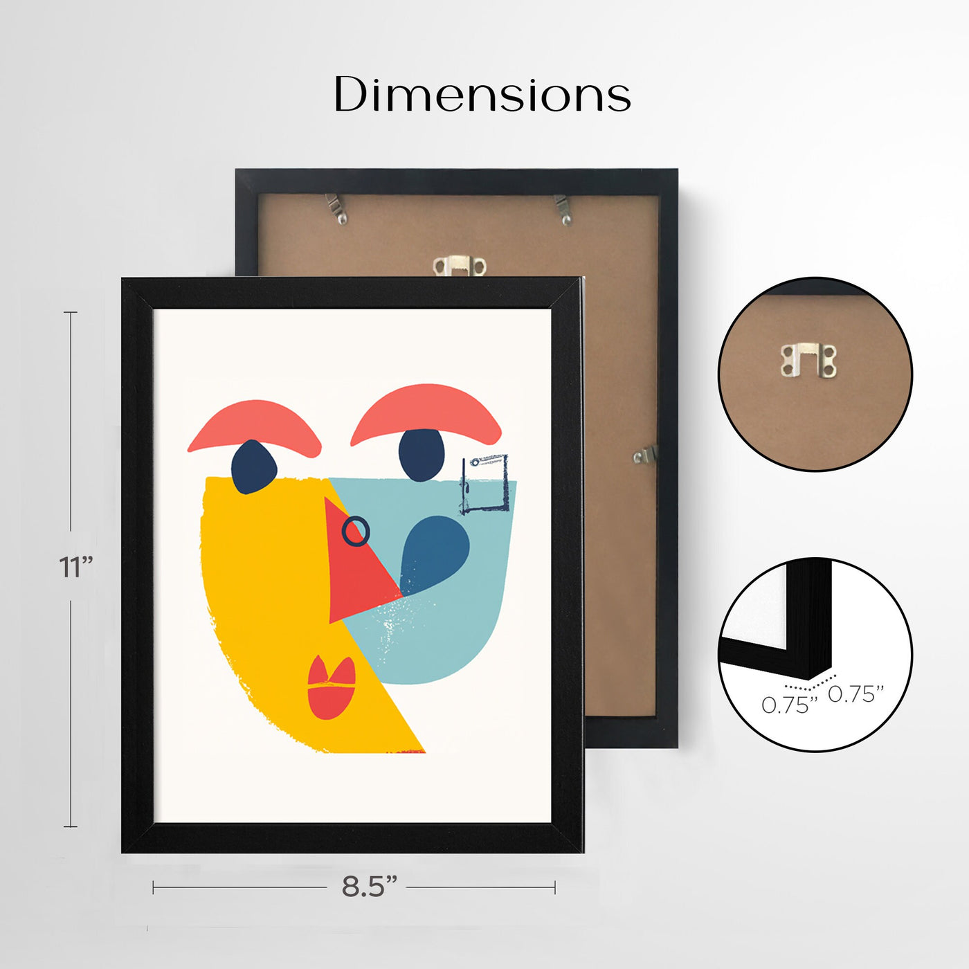 Abstract Face Framed - Mid Century Modern Art - Face Line Art - Abstract Painting Modern Pablo Picasso Art - Abstract Expressionist