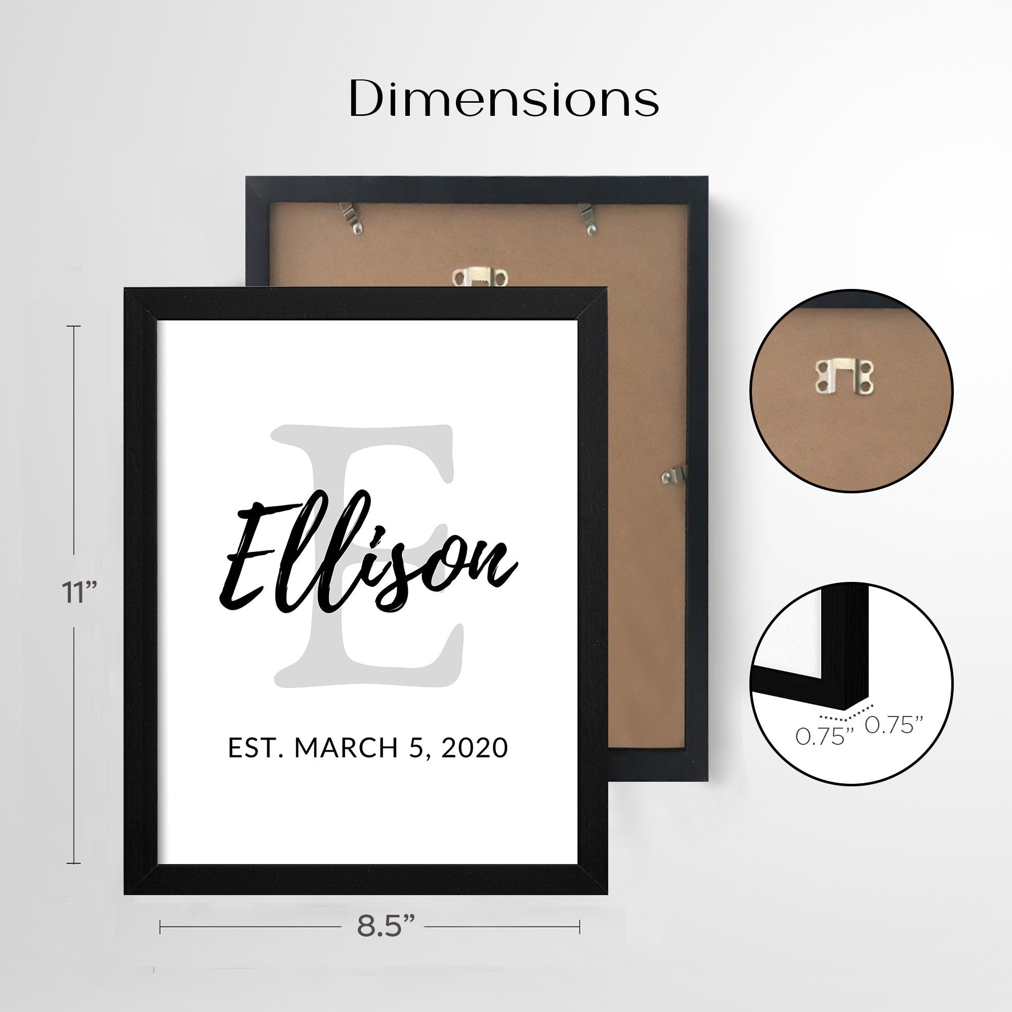 Personalized Last Name Wedding Sign: Framed Family Name Decor