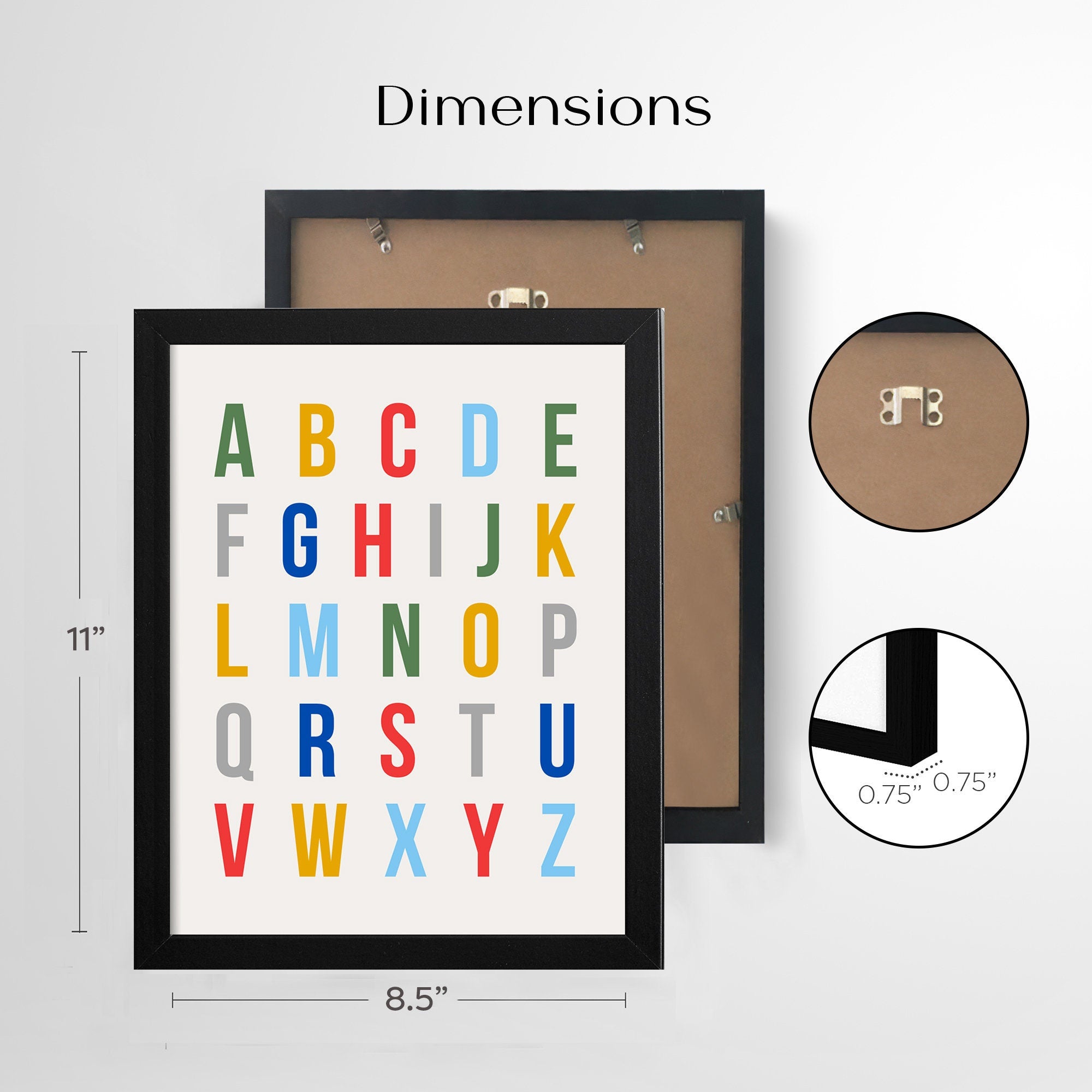 ABC sign | Alphabet framed sign | Wall hanging | Kids room decor | Playroom wall decor | Classroom decor | Playroom sign
