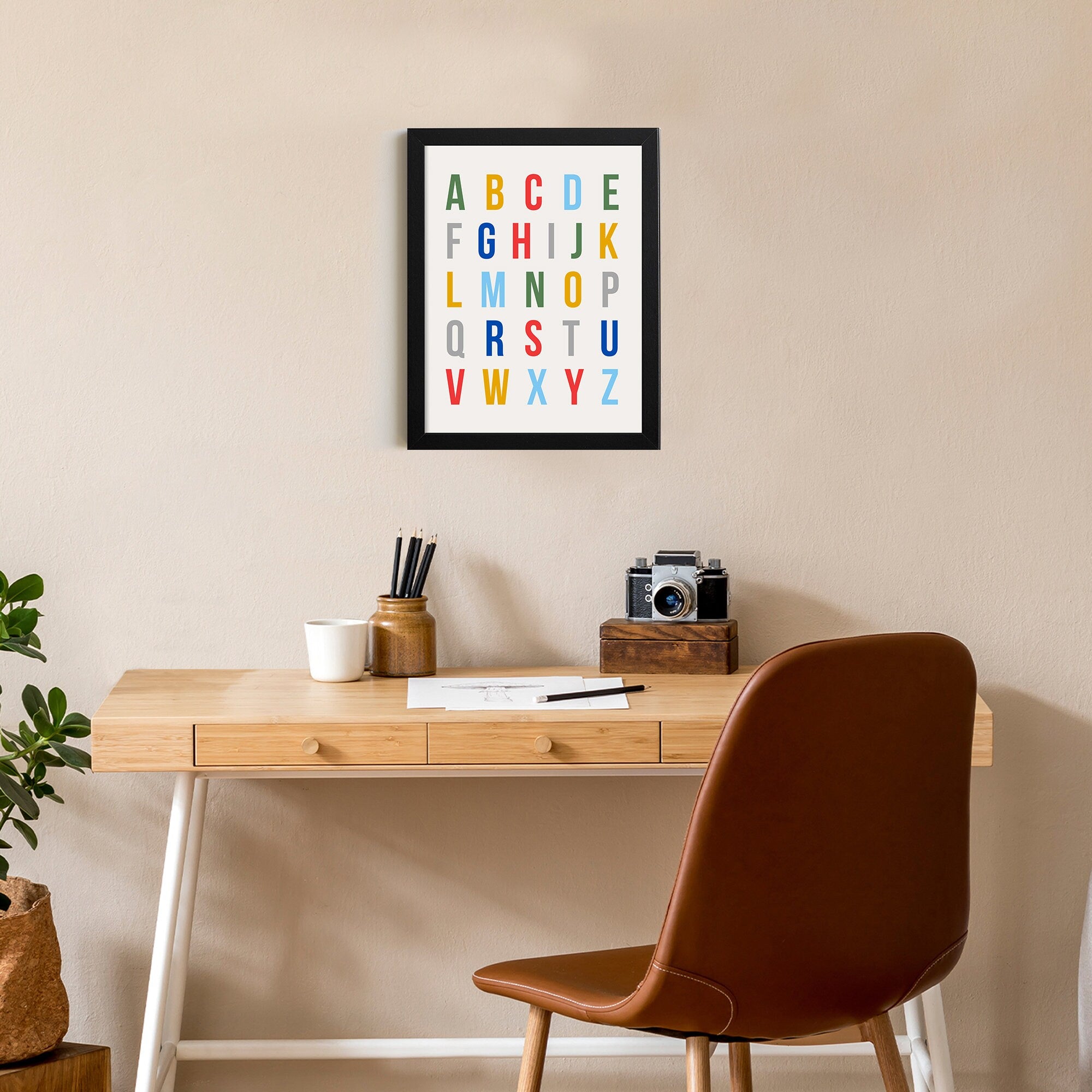 ABC sign | Alphabet framed sign | Wall hanging | Kids room decor | Playroom wall decor | Classroom decor | Playroom sign