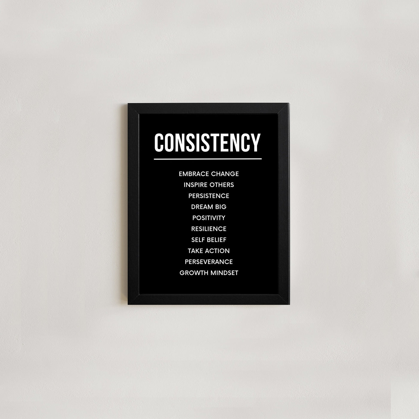 Consistency Wall Art framed, Entrepreneur Motivational Office Decor, Motivational wall art