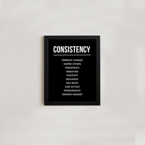 Consistency Wall Art framed, Entrepreneur Motivational Office Decor, Motivational wall art