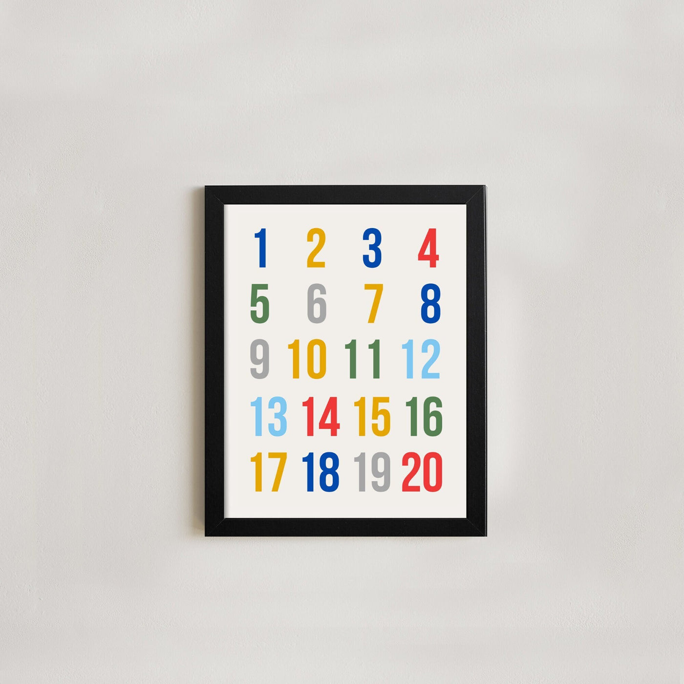 NUMBERS sign | Alphabet framed sign | Wall hanging | Kids room decor | Playroom wall decor | Classroom decor | Playroom sign