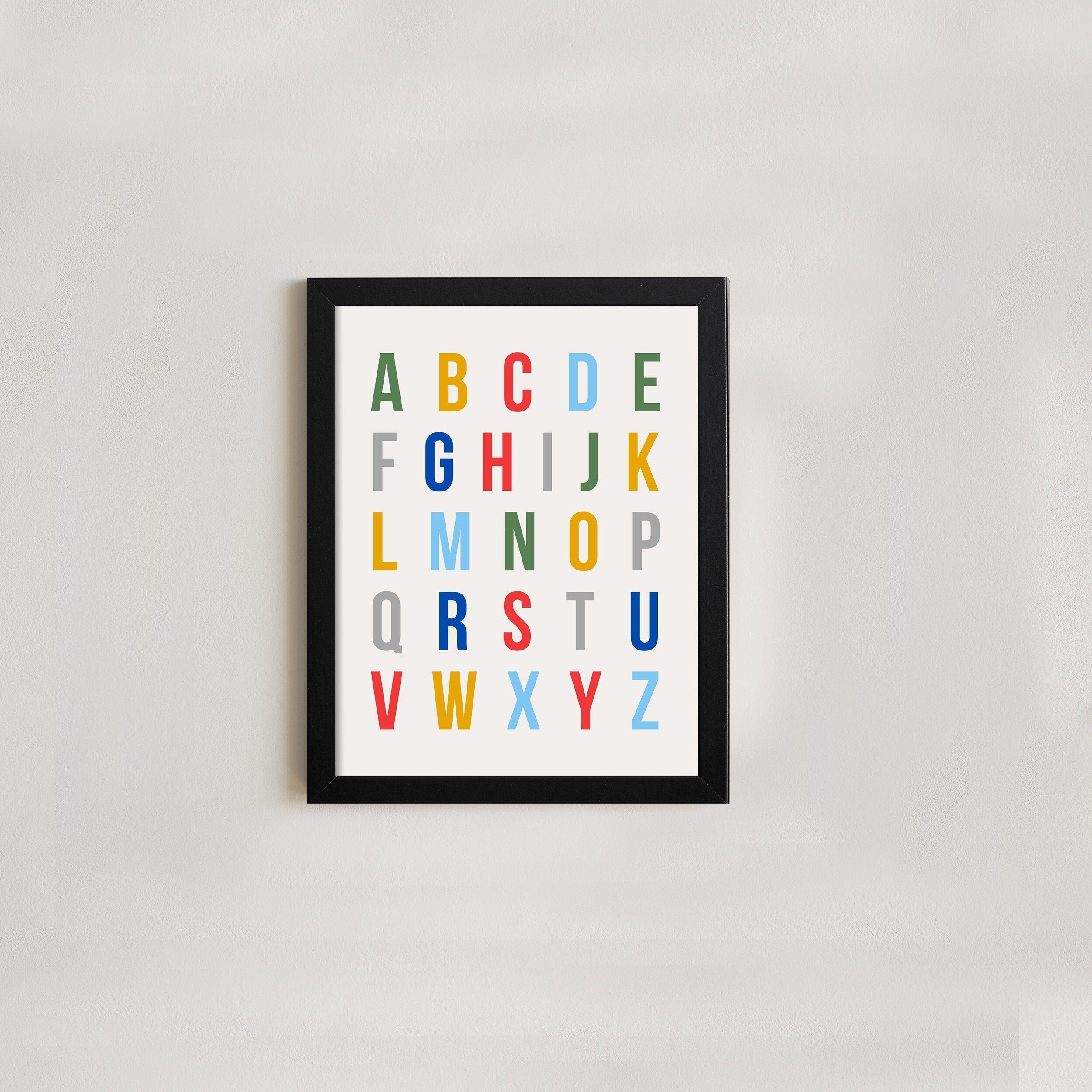 ABC sign | Alphabet framed sign | Wall hanging | Kids room decor | Playroom wall decor | Classroom decor | Playroom sign