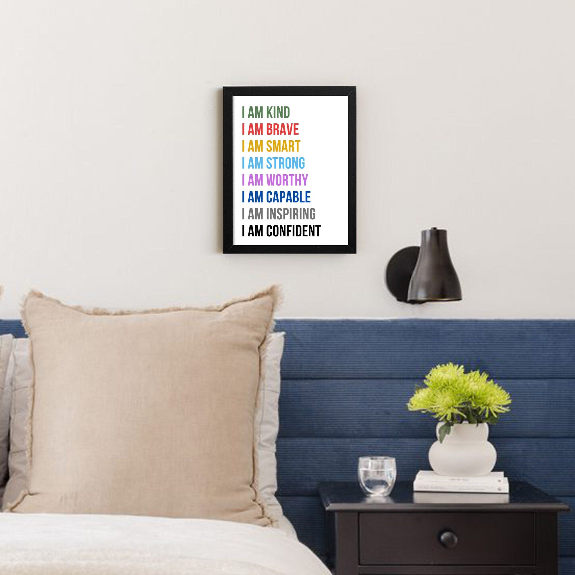 Affirmations for Kids - Inspirational wall art - wall decor for girls room - nursery decor Playroom Poster - Classroom Posters