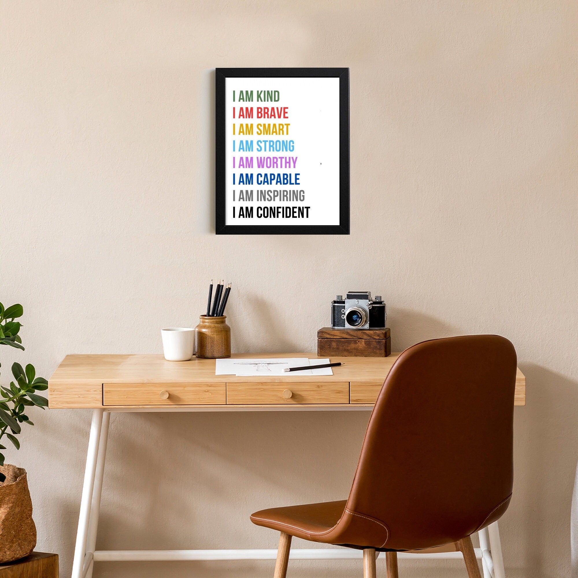 Affirmations for Kids - Inspirational wall art - wall decor for girls room - nursery decor Playroom Poster - Classroom Posters
