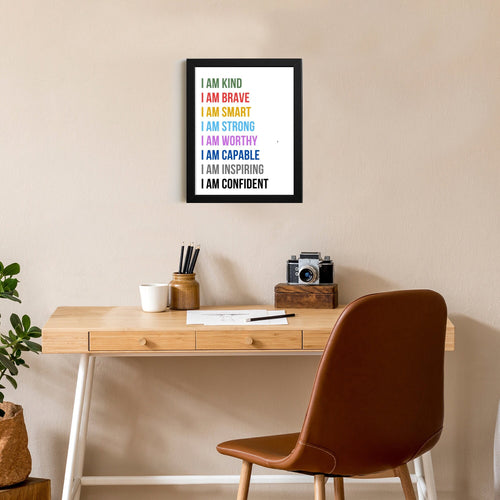 Affirmations for Kids - Inspirational wall art - wall decor for girls room - nursery decor Playroom Poster - Classroom Posters