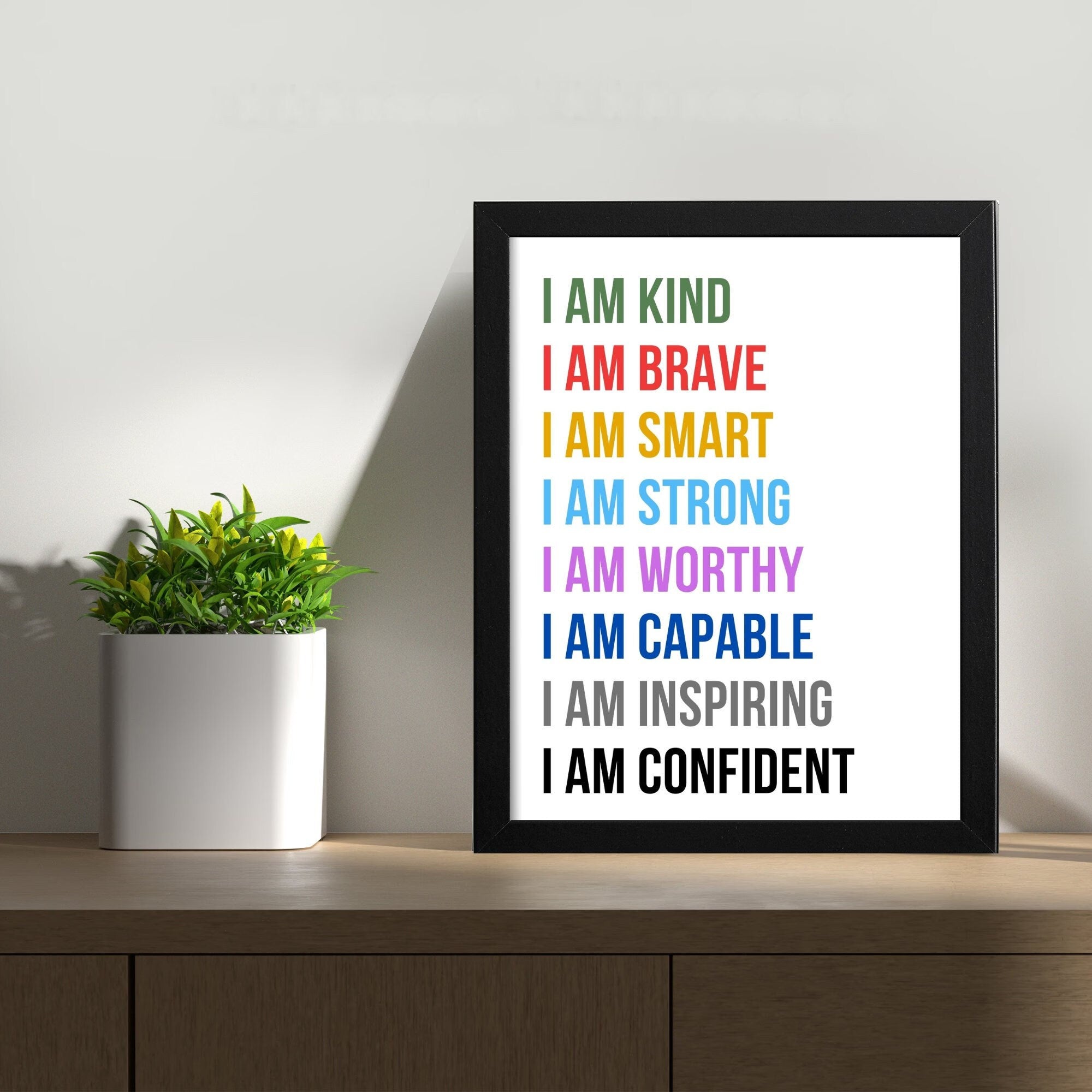 Affirmations for Kids - Inspirational wall art - wall decor for girls room - nursery decor Playroom Poster - Classroom Posters