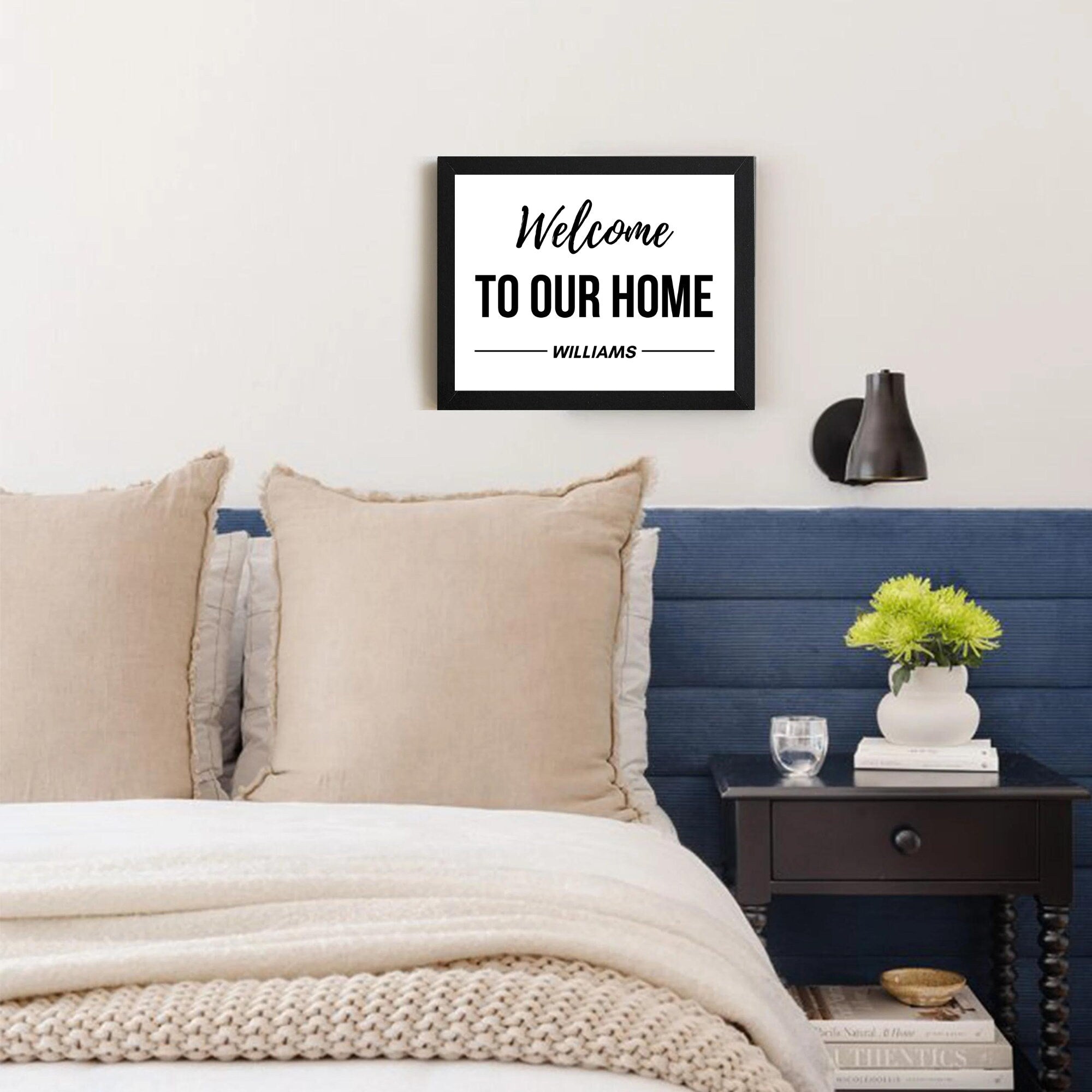 Welcome to our home - Personalized welcome to our home sign - Realtor gift for client -  Housewarming sign personalized