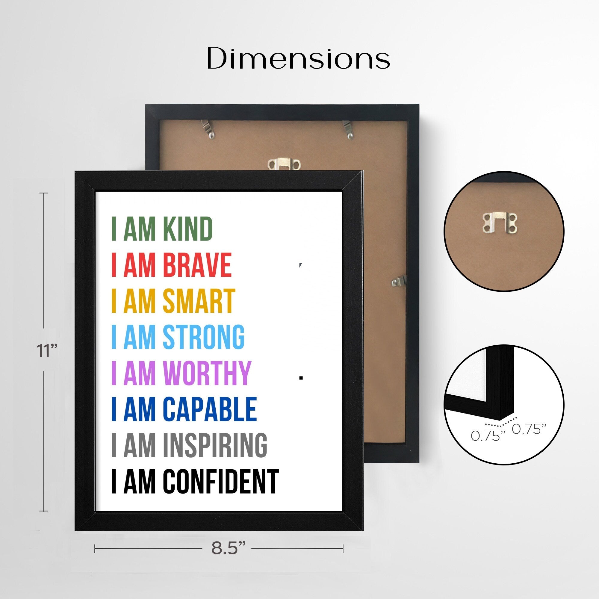 Affirmations for Kids - Inspirational wall art - wall decor for girls room - nursery decor Playroom Poster - Classroom Posters