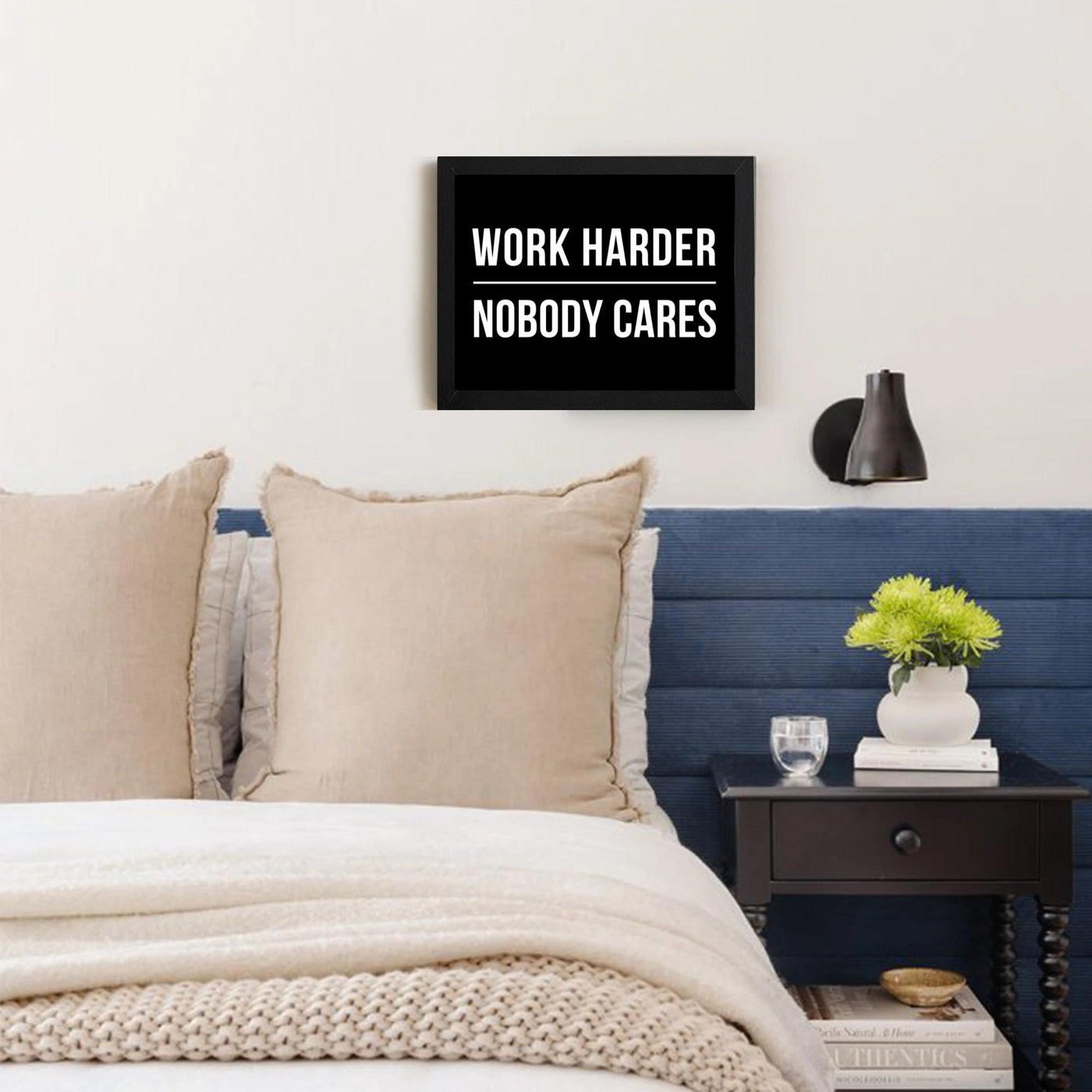 Nobody Cares Work Harder Framed sign - Framed Motivational Office Decor Wall art - inspirational signs - Inspirational wall art