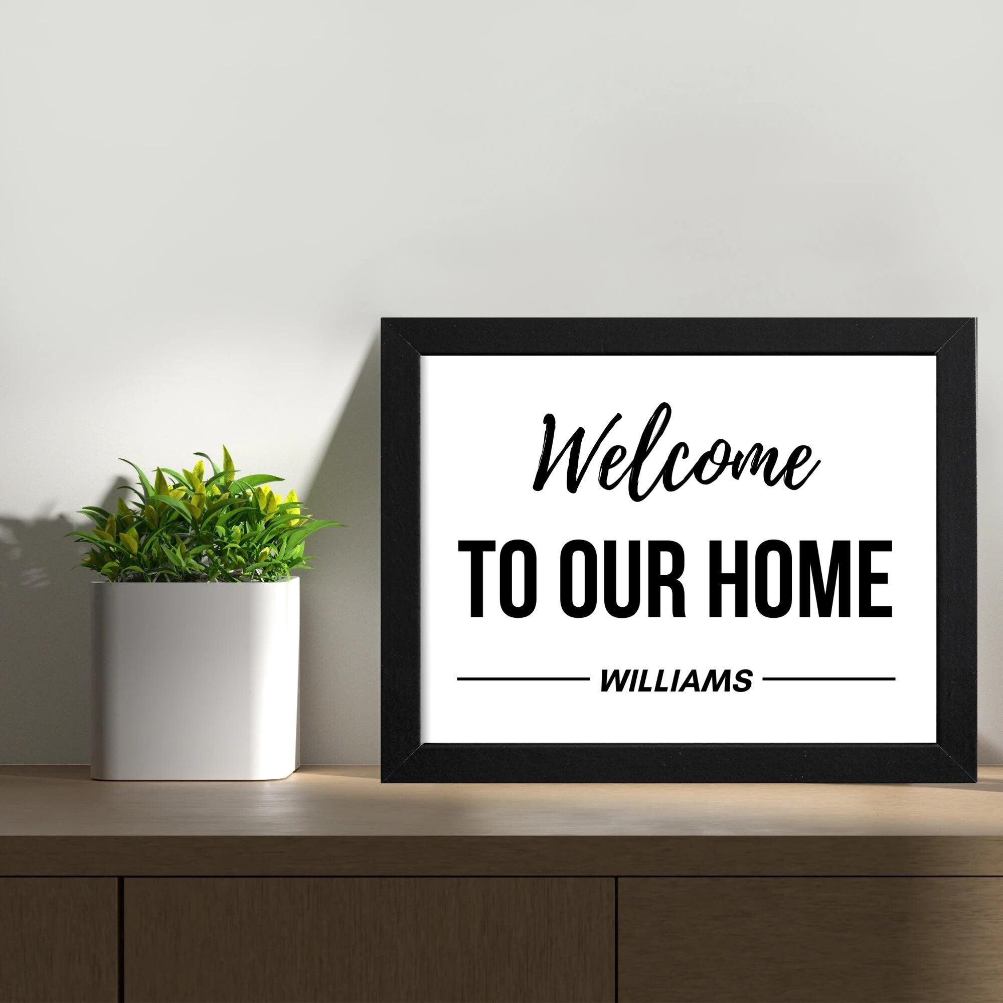 Welcome to our home - Personalized welcome to our home sign - Realtor gift for client -  Housewarming sign personalized